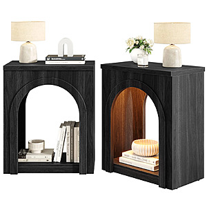 2-Piece Sikaic Arched End Table with LED Lighting (Black) $74.25 + Free Shipping