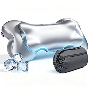 Cooling Memory Foam Travel/Camping Pillow (Gray) $31.99