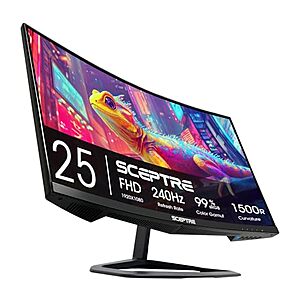 24.5" Sceptre Curved FHD 1080p 240Hz Gaming Monitor w/ Built-In Speakers $107.97 + Free Shipping
