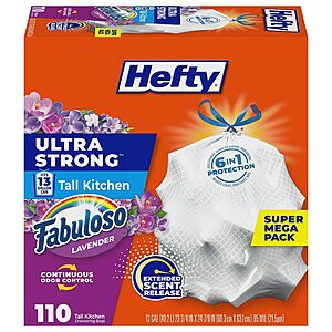TARGET360 Customers Only: 110 Ct Hefty Ultra Strong Fabuloso Tall Kitchen Trash Bags - 13gal $12.79 Shipped