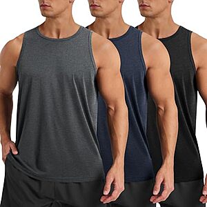 3-Pack BOOJO Men's Sleeveless Gym Tank Tops (Black/Dark Grey/Navy Blue) $13.99 + Free Shipping w/ Prime or on $35+