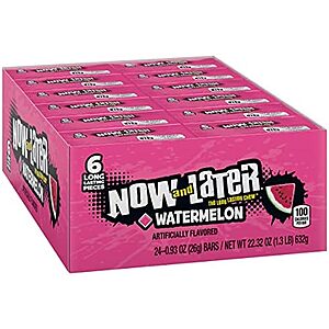 24-Pack 0.93-Ounce Now and Later Watermelon Candy Chew Bars $8.16 w/ S&S + Free Shipping w/ Prime or on $35+ $8.59