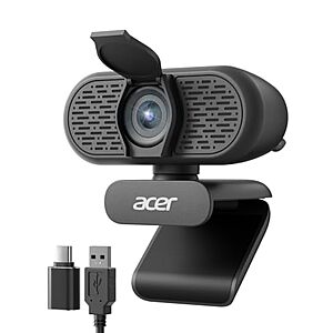 Acer 1080p FHD USB Webcam w/ Dual Noise-Canceling Microphones & Privacy Cover $29.99 + Free Shipping w/ Prime or on $35+