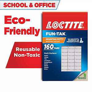 $2.97 | $0.50 Walmart Cash + Loctite Fun-Tak Mounting Putty, White, 160 tabs, 4 oz