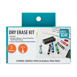 $5.36 - Pen+Gear Dry Erase Marker Kit, Chisel Tip, Assorted Colors, 7 Pieces