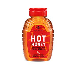 [S&S]$3.70 | 8-Oz Nate's Hot Honey 100% Pure Honey Infused w/ Habanero Chili Pepper Flakes at Amazon