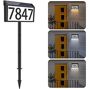 $19.99* | MAXvolador Solar Powered Address House Number Waterproof Sign at Amazon