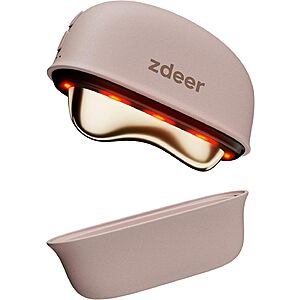 ZDEER GS5 Electric Heated Gua Sha Kit, Red Light Face Massager Tool, Pink $29.99