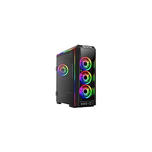GAMDIAS E-ATX Mid-Tower Gaming PC Case with 3X 120mm ARGB Fans, Tempered Glass Side Panel, Swing Door, PSU Shroud, ATX Support $49.99