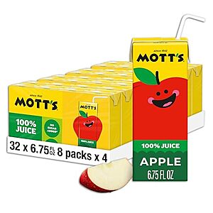 [SnS, AC] $7.15* | 32-Pack 6.75-Oz Mott's 100% Original Apple Juice at Amazon (22.3￠ each)