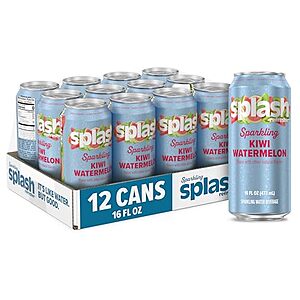 [SnS] $4.88 | 12-Pack 16-Oz Splash Refresher Sparkling Water (Kiwi Watermelon) at Amazon