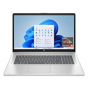 Used: Like New HP 17.3 inch Laptop, HD+ Display, AMD Ryzen 5 7520U, 16 GB RAM, 512 GB SSD, AMD Radeon Graphics, Windows 11 Home, Natural Silver, 17-cp2199nr $429.6