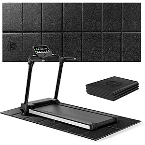 Prime Members: HAPBEAR Treadmill Mat, 55"x24"/68"x24"/79"x35.5" Non-Slip Foldable Exercise Equipment Mat for Walking Pad $13.99