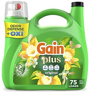 99-Oz Gain Plus w/ Oxi Liquid Laundry Detergent (Original Scent, 75 Loads) $7.63 w/ S&S + Free Shipping w/ Prime or on $35+