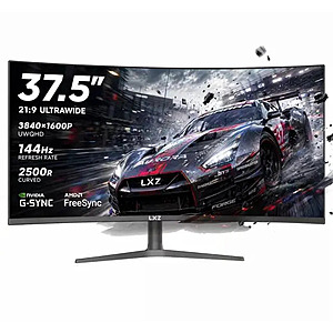 LXZ 38" UWQHD Curved Gaming Monitor, 3840x1600P, 144Hz, 2500R VA Panel, AMD FreeSync & G-Sync $299.99