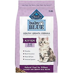 [SnS, AC] $2.74* | 2-lb Blue Buffalo Baby Blue Natural Dry Kitten Food (Chicken/Rice) at Amazon