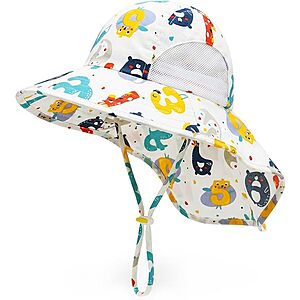 JoyPicks: Kids' UPF50+ Protection Wide Brim Sun Hat w/ Neck Flap or UPF50+ Lightweight Bucket Hat (Various) $3.85 + Free Shipping w/ Prime or on $35+