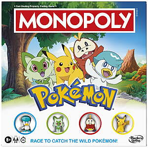 Monopoly Pokémon Edition Board Game $12.76 + Free Shipping w/ Walmart+ or on $35+