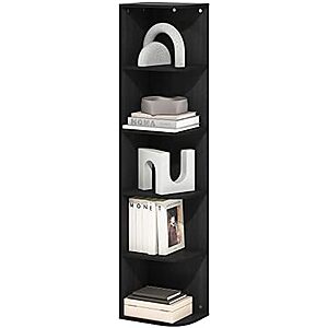 51.7" Furinno PASIR 5-Tier Corner Bookshelf w/ Open Shelf (Blackwood) $21