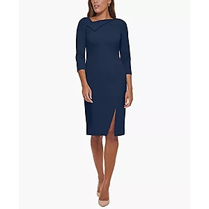 Calvin Klein Apparel, Shoes & Accessories Sale: Women's Foldover-Neck Front-Slit Sheath Dress $29.99 + Free Pickup at Macys or Free Shipping on $39+