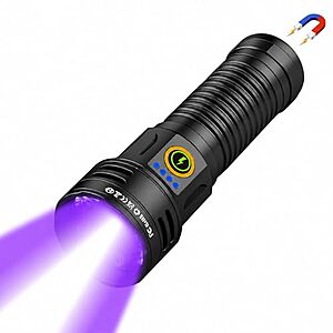 365nm UV & White Light Dual-Mode Flashlight w/ Magnetic Base & 5000mAh Battery $13.49 + Free Shipping w/ Prime or on $35+