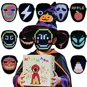 JDBMAOYE 70-Pattern Gesture Sensing LED Light-Up Face Mask for Kids $15.99 + Free Shipping w/ Prime or on $35+