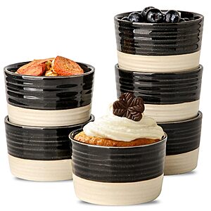 6-Pack 8-Oz Hasene Ceramic Ramekins (Black) $9.49 + Free Shipping w/ Prime or on $35+