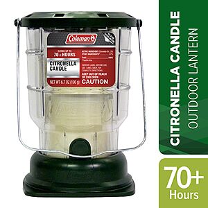 Coleman Lantern Tabletop Citronella Candle (Green) $5.98 + Free Store Pickup at Lowe's or Free Shipping on $35+