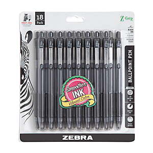 WALMART $6.97 get $1 Walmart Cash Z-Grip Retractable Ballpoint Pen, 1.0mm, Medium Tip, Black Ink, 18-Count