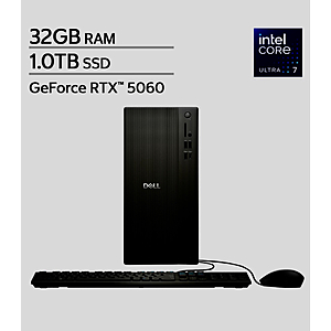 Dell Desktop intel core ultra 7 266F, NVIDEA GeForce RTX 5060, 32 GB RAM, 1 TB SAD $1299