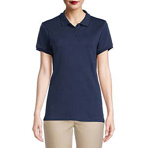 Wonder Nation Juniors School Uniform Polo Shirt with Short Sleeves (Blue Cove or White) - $2.05
