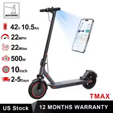 AOVOPRO TMAX 10inch Electric Scooter 500W 22MPH Adult APP Smart Scooter Shock-absorbing Anti-skid Folding Electric Scooter $168.95
