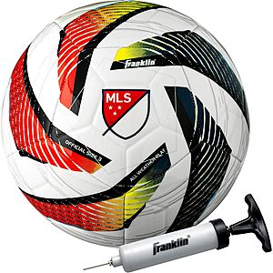 Franklin Sports MLS Tornado Youth Soccer Ball w/ Air Pump: Size 3 $5.93; Size 4 $8.93 + Free Shipping w/ Prime or on $35+
