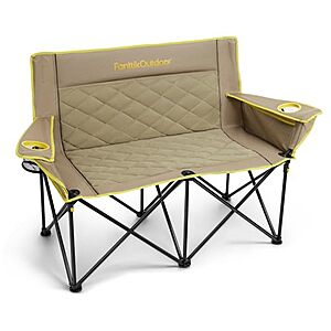 FanttikOutdoor Zeta L11 Duo Pro 2-Person Folding Camping Loveseat Chair w/ Cup Holders & Carry Bag (Khaki) $53.99 + Free Shipping