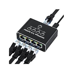 Woot - Ethernet Splitter 1 to 4 1000Mbps High Speed Either Network Splitter - $9.99
