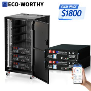 ECO-WORTHY 2Pack 48V 100AH Lithium Battery UL1973+UL9540A+RACK6 V3 Server Rack $1800 + FREE SHIPPING