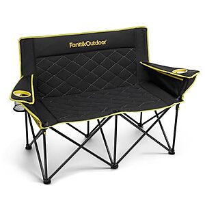 FanttikOutdoor Zeta L11 Duo Pro 56" Double Folding Camping Loveseat Chair w/ Cup Holders & Storage Bags (Black) $62.99 + Free Shipping