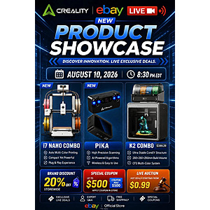 *Starts Mon 8/10 8:30pm EDT* Creality K2 Combo Multi-color 3D Printer $399 *4 Hours Only*