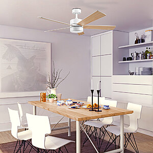 52" Globe Electric Company White LED Light Indoor/Outdoor Ceiling Fan with Remote Control $39.19 + Free Shipping