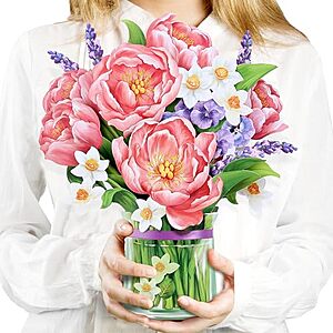 Airpark 3D Paper Pop Up Flower Bouquet Card w/ Note Card & Envelope (Various) from $4.89 + Free Shipping w/ Prime or on $35+