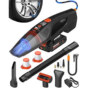 Viewmax 2-in-1 Cordless Car Vacuum and Tire Inflator, 18000Pa Suction $35.98