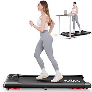 THERUN Walking Pad Under Desk, 2.5HP, 0.6-3.8MPH, 265LBS Weight, 40" Running Belt, Smart LED Display $89.59