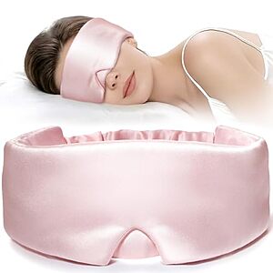 LitBear 22 Momme Mulberry Silk Sleep Mask (Pink) $9.84 + Free Shipping w/ Prime or on $35+