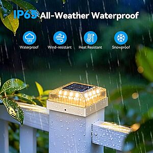 4x4/3.5x3.5 12-Pack Solar Post Cap Lights $29.99