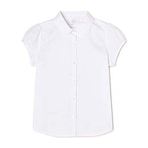 Wonder Nation Girls School Uniform Poplin Button-Up Blouse, Sizes 4-18 (White) - $2.83