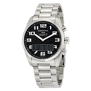 Certina DS Multi-8 Multi-Function Black Dial Stainless Steel Watch $299 + Free Shipping