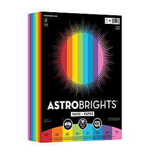 Astrobrights Prism Color Paper, 8.5" x 11", 24 lb/89 Gsm., 480 Sheets, 8-Assorted Colors $14.97
