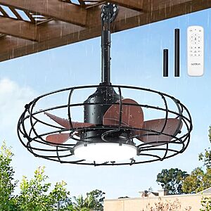 20" addlon IP65 Waterproof Plug-In Outdoor Ceiling Fan w/ Light & Remote (Bronze) $39.99 + Free Shipping