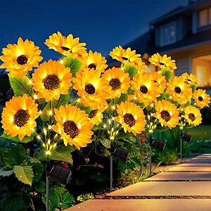 4-Pack LETMY Sunflower Outdoor Solar Lights $17.99 + Free Shipping w/ Prime or on $35+