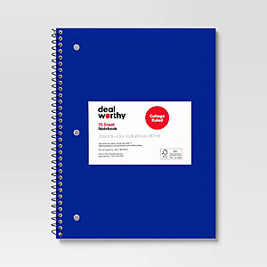 Dealworthy Subject Spiral Notebooks (Various Colors) - $.35 @ Target $0.35